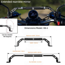 Motorfiets stuurhouder - RNCYN - Stevig aluminium - Verstelbare lengte - Eenvoudige installatie - Verstelbare hoek