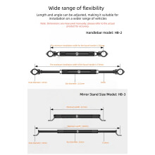 Motorfiets stuurhouder - RNCYN - Stevig aluminium - Verstelbare lengte - Eenvoudige installatie - Universele compatibiliteit