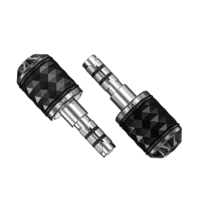 Terminali manubrio moto - RNCYN - Motivo a diamante - Vite di gonfiaggio - Titanio - Lega di alluminio 6063 - Tecnologia CNC