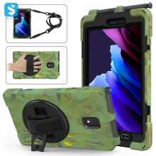 Schokbestendige tablethoes - RNCYN - 8 inch - Samsung Tab Active 2 - PC en siliconen - Polsbandje - Fluorescerend groen