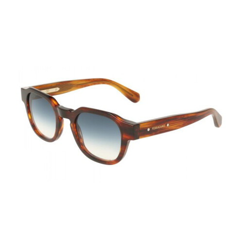 Ferragamo Sunglasses - FERRAGAMO - SF2146S - Brown (Brown horn) - Acetate - Round frame