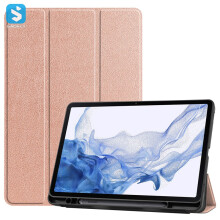 Opvouwbare tablethoes - RNCYN - Voor Samsung Galaxy Tab S8 Plus - PU + TPU-materiaal - Drievoudig opvouwbaar ontwerp