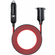 Verlengkabel voor sigarettenaansteker van motorfiets - RNCYN - LED-indicator-15A zekering-Afmetingen 17,4 x 11,4 x 3,1 cm-Vlamvertragend ABS-materiaal
