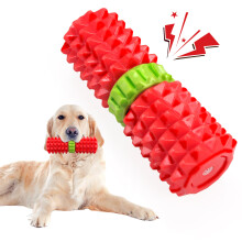 Kersthondenspeeltje - Phoesky - Kauwstick - Interactief - Piepend - Rood - 16x5x5 cm - TPR