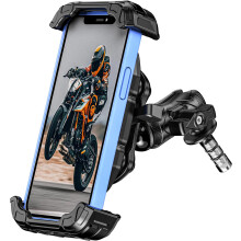 Suporte para celular de motocicleta - RNCYN - Amortecedor de vibração - Ajustável - Rotação de 360 graus - Antifurto - Aço inoxidável