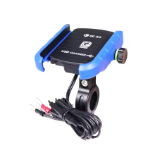 Držiak na telefón na motocykel - RNCYN - otočný o 360 - vodotesný - integrovaná USB nabíjačka - hliníková zliatina
