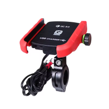 Držiak na telefón na motocykel - RNCYN - 360 otáčanie - Vodotesný - Integrovaná USB nabíjačka - Hliníková zliatina