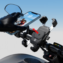 Vodotesný držiak na telefón na motocykel RNCYN Vodotesný s krytím IP66 Univerzálna bezdrôtová nabíjačka Vstavaný USB Otáčanie o 360
