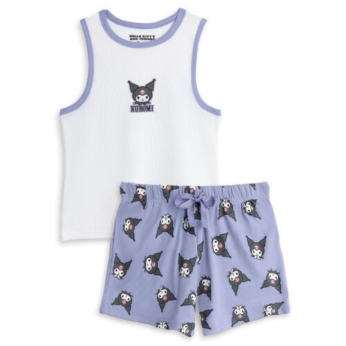 Hello Kitty (Large) Hello Kitty Vest and Shorts Pyjama Set (Womens Purple)