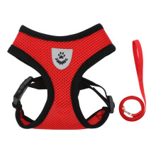 Phoesky Mesh-Hundegeschirr - Verstellbar - Wendbar - Atmungsaktiv - Polyester - Rot - Größe M