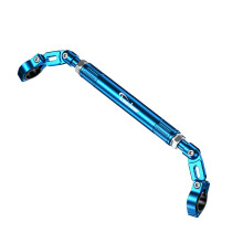 Guidão ajustável para motocicleta - RNCYN - 22 mm de diâmetro - Alumínio 6061 - Encaixe universal - Usinado em CNC - Azul - Modelo KWG-HB4-L