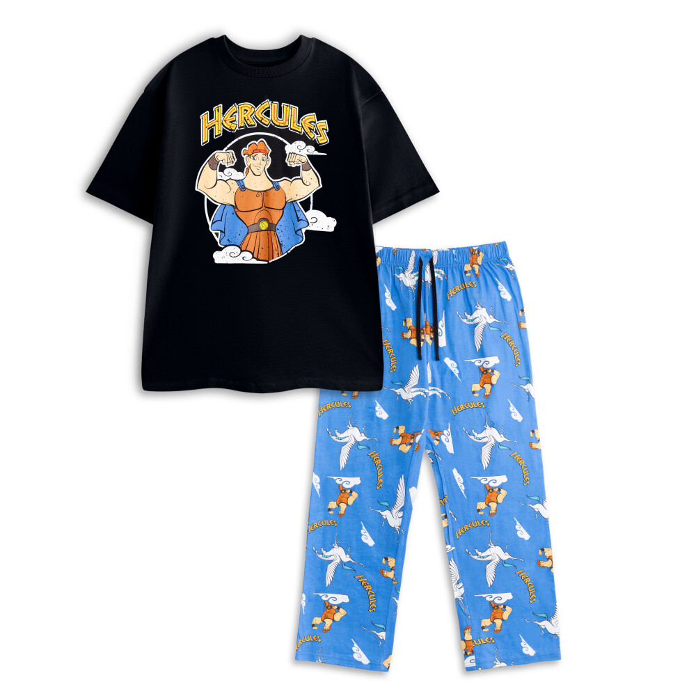 Photos - Other Textiles Disney (X-Large)  Short Sleeve Long Leg Pyjama Set  (Mens Black)
