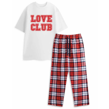 (2-3 Years) Show Me The Merch Short Sleeve Long Leg Pyjama Set (Unisex Kids White)