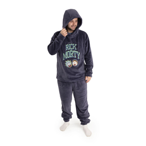Rick And Morty (Medium) Rick And Morty Long Sleeve Long Leg Pyjama Set (Mens Grey)
