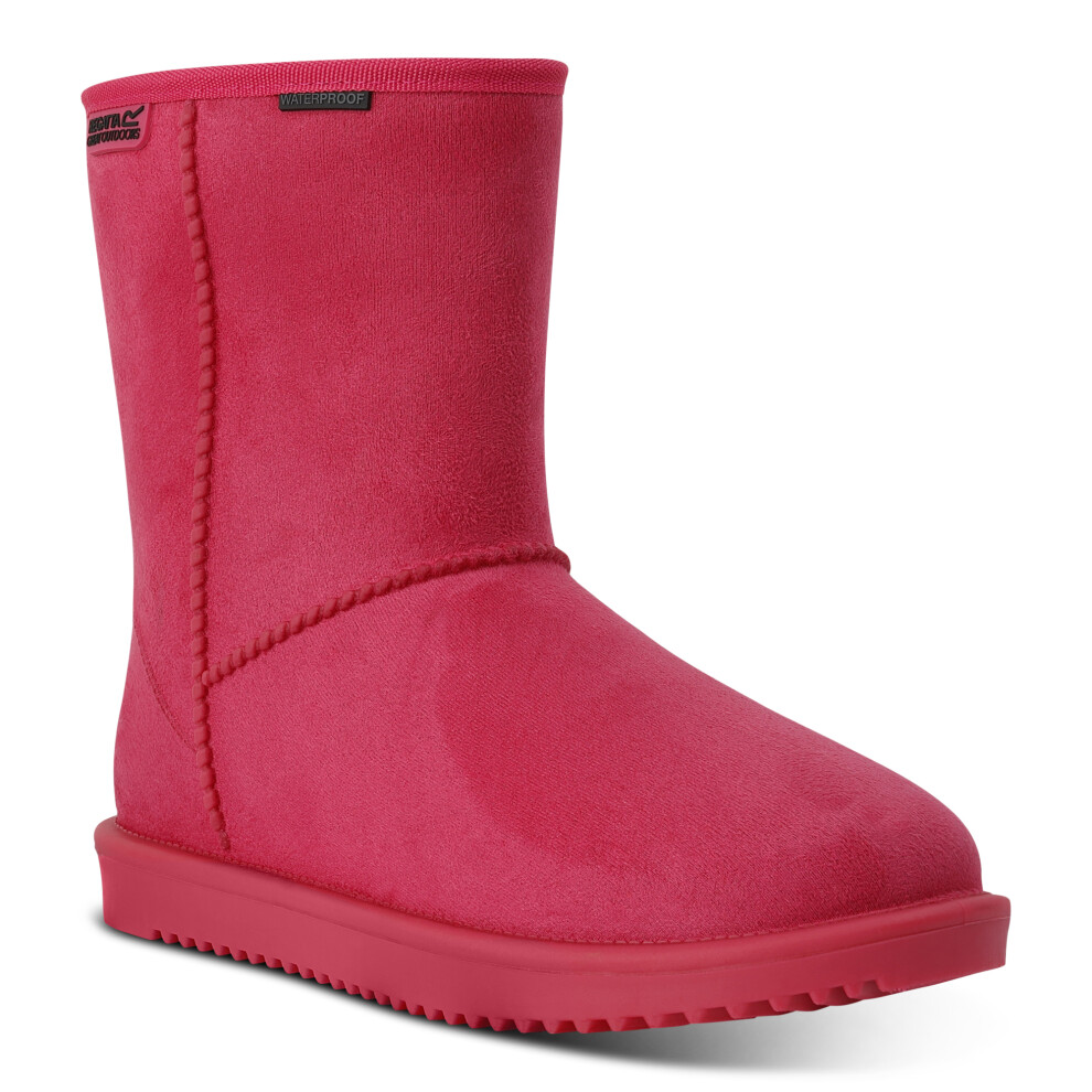 Regatta (4 Uk, Pink) Womens Risley Waterproof Faux Fur Lining Slip On Boot - Black