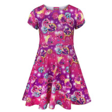 (3-4 Years) Shopkins Short Sleeve Skater Dress (Girls Pink)