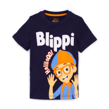 (2-3 Years) Blippi Short Sleeved T-Shirt (Unisex Kids Blue)