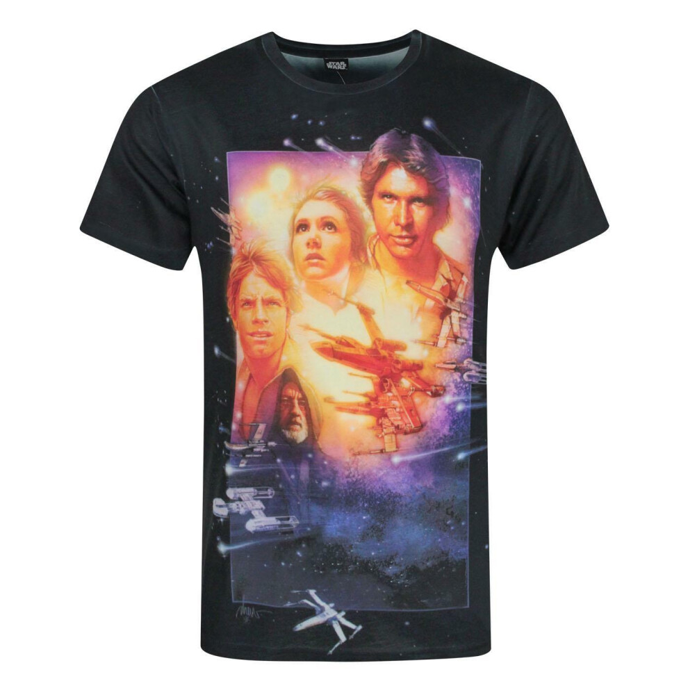Star Wars (Small) Short Sleeved T-Shirt (Mens White)