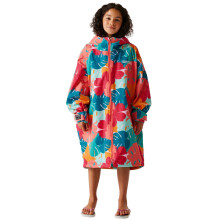 (3-5 Yrs, Tropical Leaf Print) Regatta Kids Spirit Of Adventure Hooded Waterproof Warm Drying Changing Robe