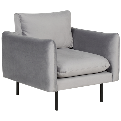 Beliani Armchair VINTERBRO Velvet Grey