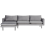 Beliani Corner Sofa 4 Seater VINTERBRO Velvet Grey Right Hand 1