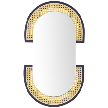 Wall Mirror STAINS 43 cm 75 cm PE Rattan Natural