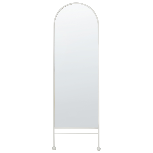 Beliani Wall Mirror JARNAGES 45 cm 145 cm Metal White