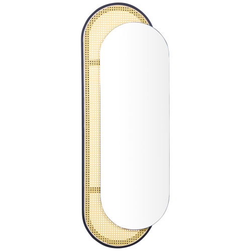 Beliani Wall Mirror CREIL 51 cm 143 cm PE Rattan Natural