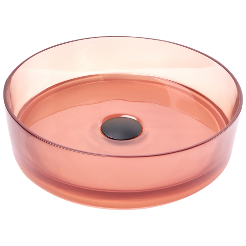 Beliani Countertop Basin TOLOSA  360 mm Solid Surface Light Red