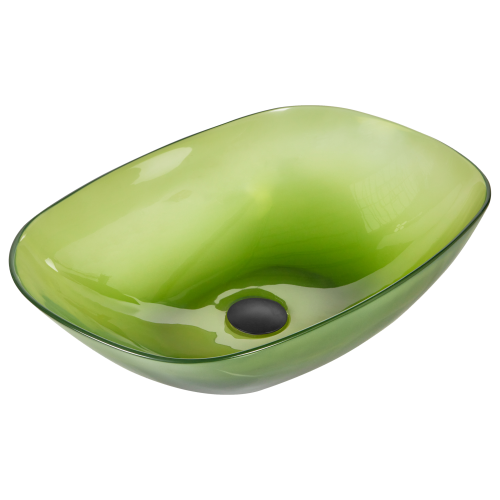 Beliani Countertop Basin MOENGO 540 x 360 mm Solid Surface Green