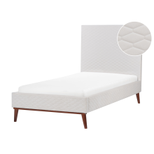 Bed Velvet BAYONNE 90 x 200 cm (EU Single) Off-White