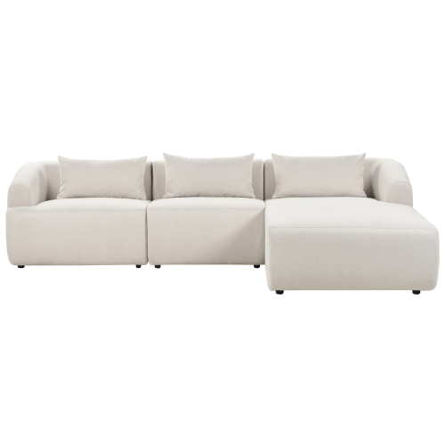 Beliani Corner Sofa 3 Seater SVANSELE Fabric Light Beige Left Hand