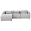Beliani Corner Sofa 3 Seater SVANSELE Fabric Light Grey Right Hand 1