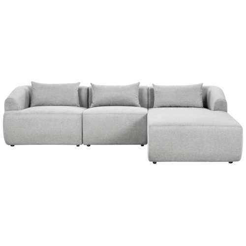 Beliani Corner Sofa 3 Seater SVANSELE Fabric Grey Left Hand