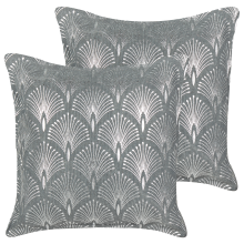 Set of 2 Decorative Cushions HOYA 45 x 45 cm Cotton Grey Geometric Pattern
