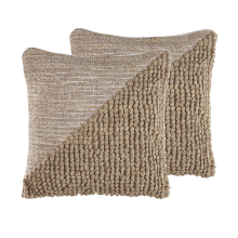Set of 2 Decorative Cushions ASLANAPA 45 x 45 cm Cotton Beige Solid