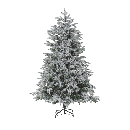 Beliani Artificial Snowy Christmas Tree BASSIE 180 cm White