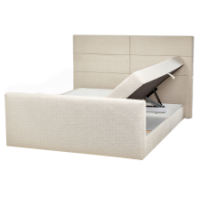 Divan Bed with Storage ARISTOCRAT Fabric Light Beige 160 x 200 cm (EU King Size)
