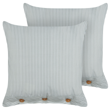 Set of 2 Decorative Cushions SEBRINE 45 x 45 cm Mint Green Striped