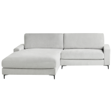 Corner Sofa 3 Seater MALOY Chenille Light Grey Right Hand