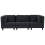 Beliani Modular Sofa 3 Seater UNSTAD Fabric Black 1