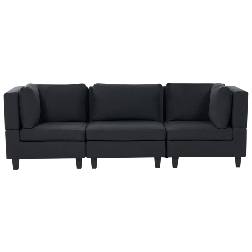 Beliani Modular Sofa 3 Seater UNSTAD Fabric Black