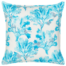 Throw Cushion ROCKWEED 45 x 45 cm Cotton White Floral Pattern