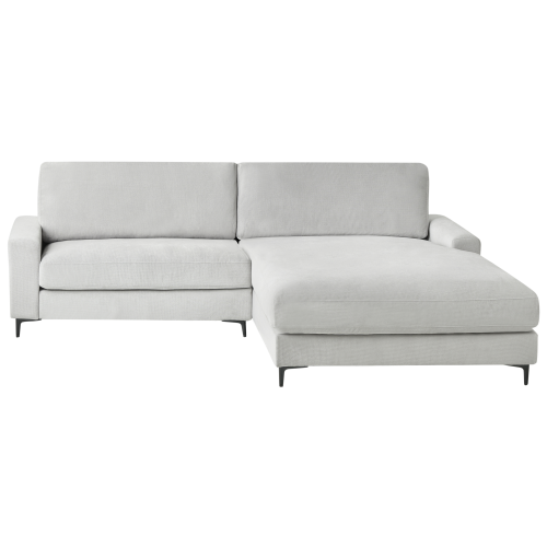 Beliani Corner Sofa 3 Seater MALOY Chenille Light Grey Left Hand