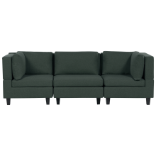 Modular Sofa 3 Seater UNSTAD Fabric Dark Green