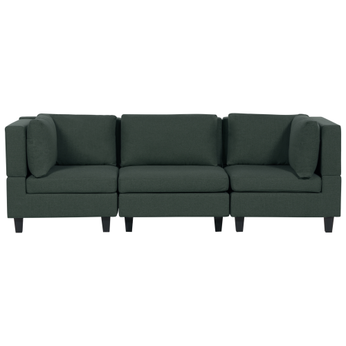 Beliani Modular Sofa 3 Seater UNSTAD Fabric Dark Green
