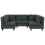 Beliani Modular U-Shape Sofa 5 Seater UNSTAD Fabric Dark Green 1