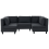 Beliani Modular U-Shape Sofa 5 Seater UNSTAD Fabric Black 1