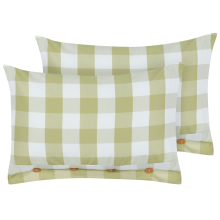 Set of 2 Decorative Cushions TAMNINE 40 x 60 cm Light Green Checked