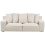 Beliani Sofa 3 Seater VISKAN Chenille Off-White 1